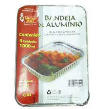 Bandeja desechable de aluminio 1000ml 21x15x5.5cm CJ K2 gb-0249