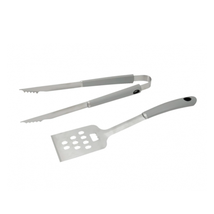 Bonfire Set 2pcs utensilio para barbacoa con mango gris ai-3602140