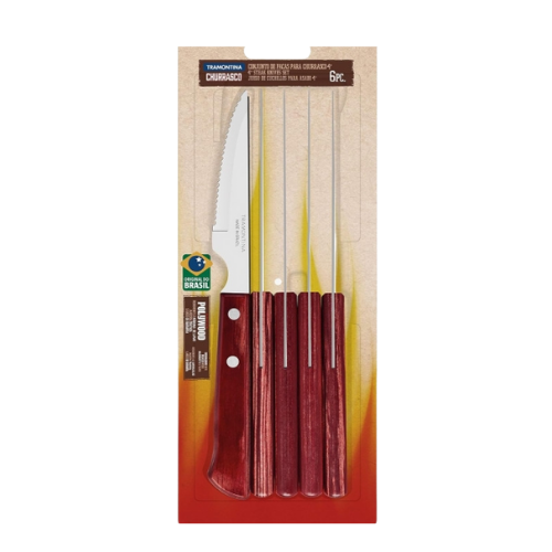 Tramontina Set de 6 cuchillos para carnes de 4".  (A)