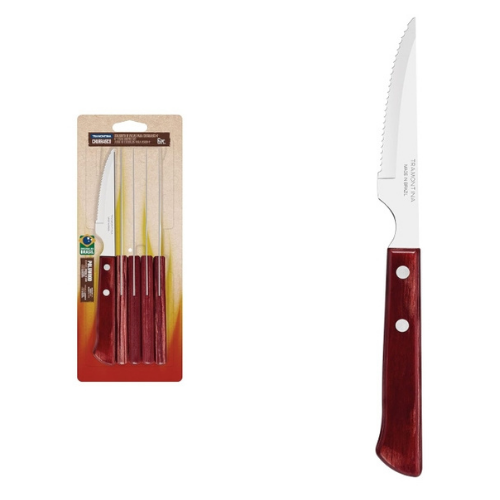 Tramontina Set de 6 cuchillos para carnes de 4".  (A)