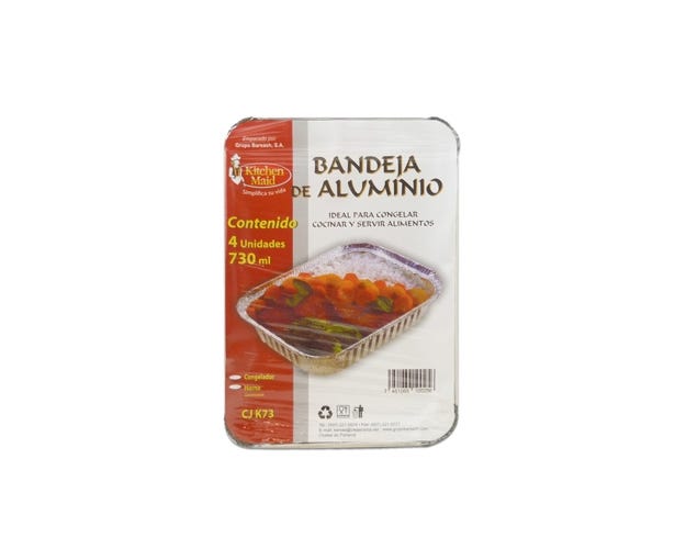 Kitchen Maid Bandeja desechable de aluminio 730ml 22x15.5x4cm CJK73